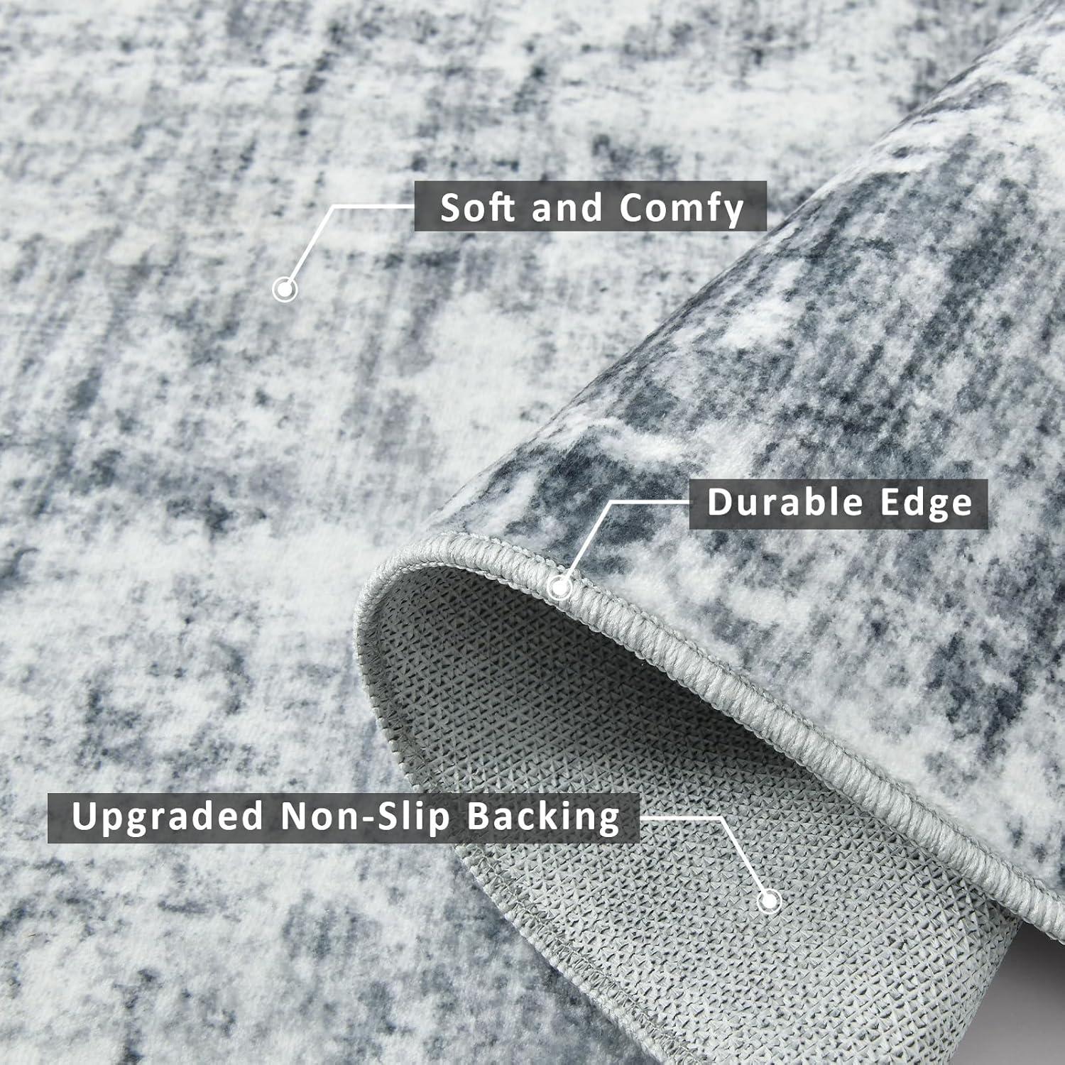 imageDintszyayue Abstract Washable Area Rug 5x7 NonSlip Soft Blue Neutral Area Rugs for Bedroom Living Room Dining Room Floor Carpet Blue 5x7Dark Grey