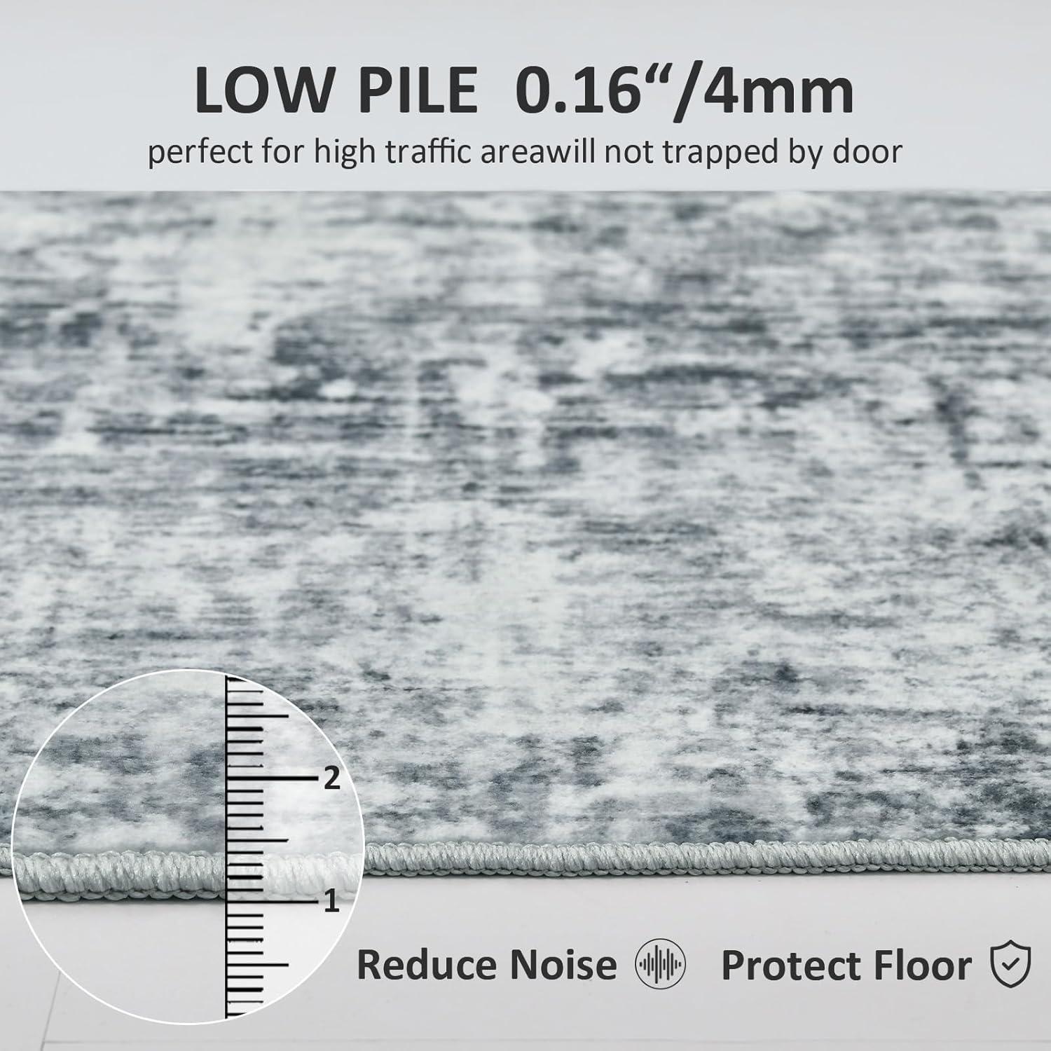 imageDintszyayue Abstract Washable Area Rug 5x7 NonSlip Soft Blue Neutral Area Rugs for Bedroom Living Room Dining Room Floor Carpet Blue 5x7Dark Grey