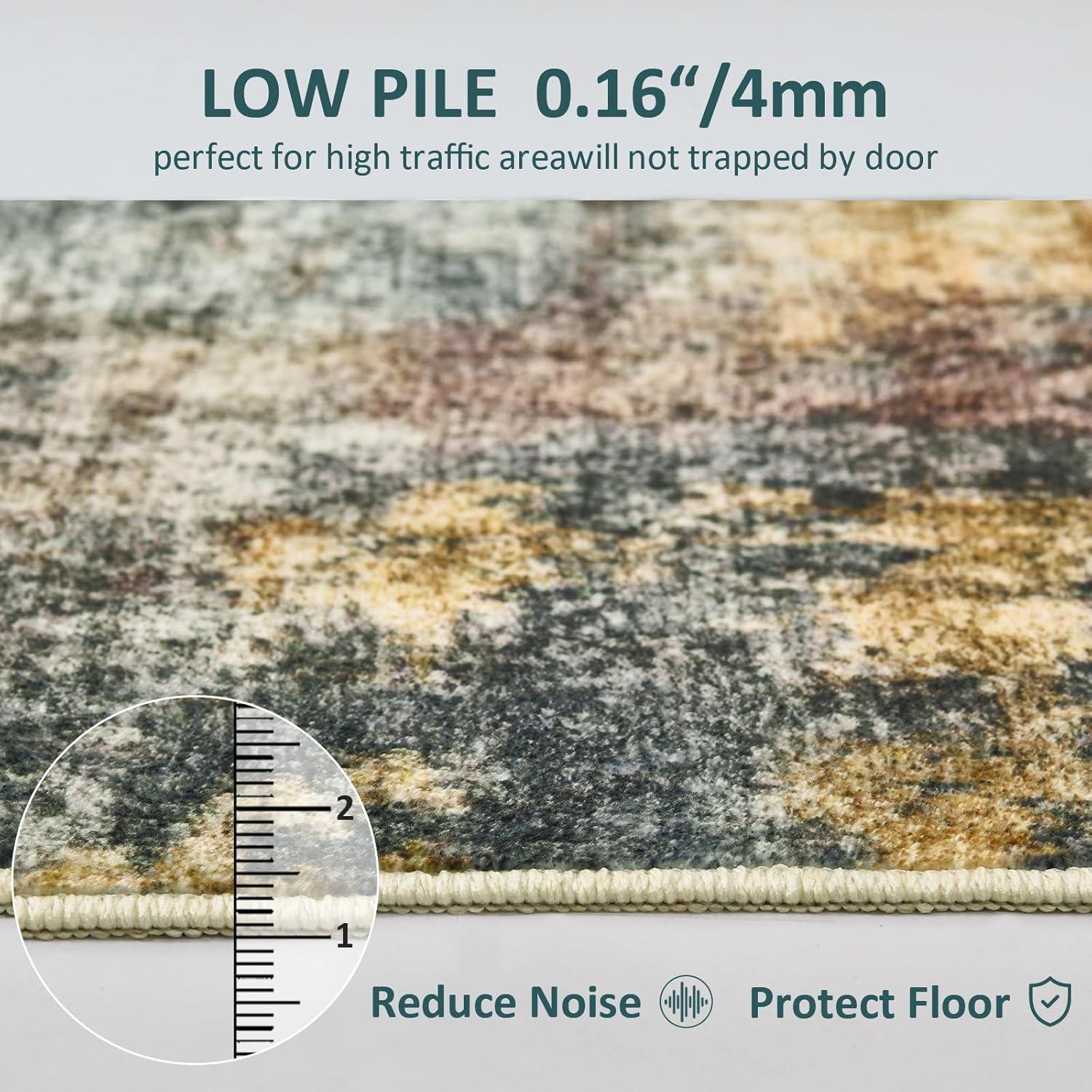 imageDintszyayue Abstract Washable Area Rug 5x7 NonSlip Soft Blue Neutral Area Rugs for Bedroom Living Room Dining Room Floor Carpet Blue 5x7Multi Color