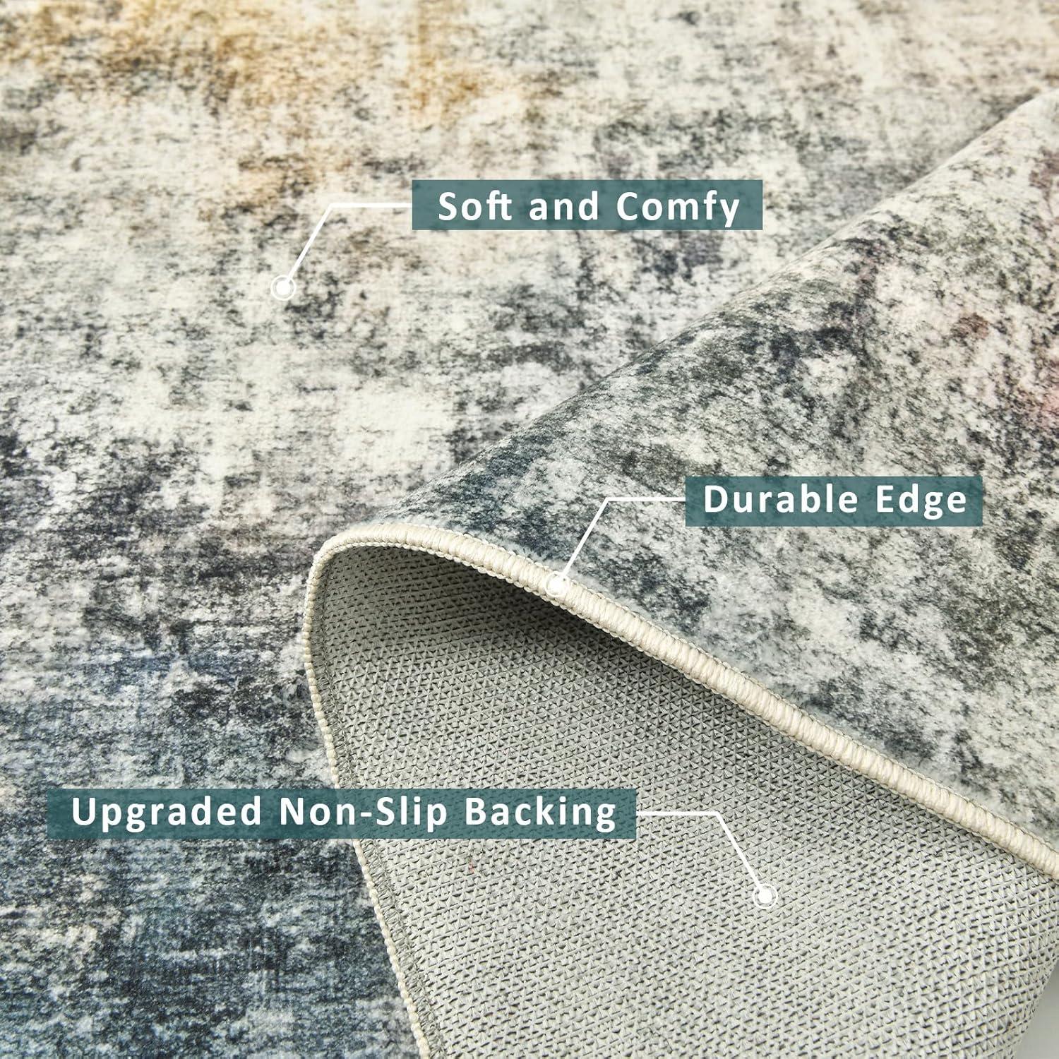 imageDintszyayue Abstract Washable Area Rug 5x7 NonSlip Soft Blue Neutral Area Rugs for Bedroom Living Room Dining Room Floor Carpet Blue 5x7Multi Color
