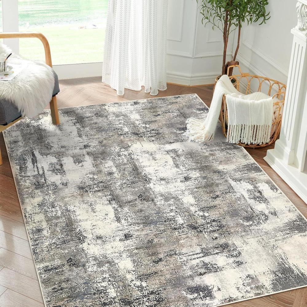 imageDintszyayue Abstract Washable Area Rug 5x7 NonSlip Soft Blue Neutral Area Rugs for Bedroom Living Room Dining Room Floor Carpet Blue 5x7Grey