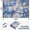 imageDintszyayue Abstract Washable Area Rug 5x7 NonSlip Soft Blue Neutral Area Rugs for Bedroom Living Room Dining Room Floor Carpet Blue 5x7Denim Blue