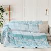 imageDintszyayue Aqua Quilt Set King Size Boho Striped Patchwork Bedspread Coverlet Set for All Seasons Bohemian Floral 3 Pieces Lightweight Bedding Set 104quotX90quot 1 Quilt 2 Pillow ShamsAqua