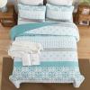 imageDintszyayue Aqua Quilt Set King Size Boho Striped Patchwork Bedspread Coverlet Set for All Seasons Bohemian Floral 3 Pieces Lightweight Bedding Set 104quotX90quot 1 Quilt 2 Pillow ShamsAqua
