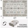imageDintszyayue Area Rug 4x6 Washable Rugs Beige Boho Soft NonSlip Faux Wool Vintage Rug for Living Room Bedroom Rug Dining Room Farmhouse Beige 4x6Beige