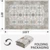 imageDintszyayue Area Rug 4x6 Washable Rugs Beige Boho Soft NonSlip Faux Wool Vintage Rug for Living Room Bedroom Rug Dining Room Farmhouse Beige 4x6Beige
