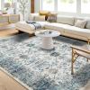 imageDintszyayue Area Rug 4x6 Washable Rugs Beige Boho Soft NonSlip Faux Wool Vintage Rug for Living Room Bedroom Rug Dining Room Farmhouse Beige 4x6Blue