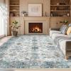 imageDintszyayue Area Rug 4x6 Washable Rugs Beige Boho Soft NonSlip Faux Wool Vintage Rug for Living Room Bedroom Rug Dining Room Farmhouse Beige 4x6Blue