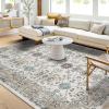 imageDintszyayue Area Rug 8x10 Washable Rugs Blue Boho Soft NonSlip Faux Wool Vintage Rug for Living Room Bedroom Rug Dining Room Farmhouse Blue 8x10Beige