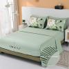 imageDintszyayue Black Comforter Set King Size 7 Pieces Pink Floral Bed in a Bag Complete Bedding Sets Elegant Flower Bed Set Comforter for All Season with Flat Sheet Fitted Sheets Pillowcases ampamp ShamsGreen