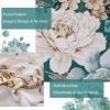 imageDintszyayue Black Comforter Set King Size 7 Pieces Pink Floral Bed in a Bag Complete Bedding Sets Elegant Flower Bed Set Comforter for All Season with Flat Sheet Fitted Sheets Pillowcases ampamp ShamsTeal
