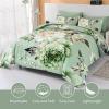 imageDintszyayue Black Comforter Set King Size 7 Pieces Pink Floral Bed in a Bag Complete Bedding Sets Elegant Flower Bed Set Comforter for All Season with Flat Sheet Fitted Sheets Pillowcases ampamp ShamsGreen