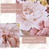 imageDintszyayue Black Comforter Set King Size 7 Pieces Pink Floral Bed in a Bag Complete Bedding Sets Elegant Flower Bed Set Comforter for All Season with Flat Sheet Fitted Sheets Pillowcases ampamp ShamsBlush