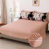 imageDintszyayue Black Comforter Set King Size 7 Pieces Pink Floral Bed in a Bag Complete Bedding Sets Elegant Flower Bed Set Comforter for All Season with Flat Sheet Fitted Sheets Pillowcases ampamp ShamsBlack