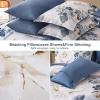 imageDintszyayue Black Comforter Set King Size 7 Pieces Pink Floral Bed in a Bag Complete Bedding Sets Elegant Flower Bed Set Comforter for All Season with Flat Sheet Fitted Sheets Pillowcases ampamp ShamsDark Blue