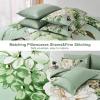 imageDintszyayue Black Comforter Set King Size 7 Pieces Pink Floral Bed in a Bag Complete Bedding Sets Elegant Flower Bed Set Comforter for All Season with Flat Sheet Fitted Sheets Pillowcases ampamp ShamsGreen