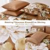 imageDintszyayue Black Comforter Set King Size 7 Pieces Pink Floral Bed in a Bag Complete Bedding Sets Elegant Flower Bed Set Comforter for All Season with Flat Sheet Fitted Sheets Pillowcases ampamp ShamsBrown