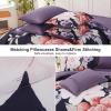 imageDintszyayue Black Comforter Set King Size 7 Pieces Pink Floral Bed in a Bag Complete Bedding Sets Elegant Flower Bed Set Comforter for All Season with Flat Sheet Fitted Sheets Pillowcases ampamp ShamsDark Purple
