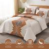 imageDintszyayue Boho Quilt Set King Size 3 Pieces Aztec Texture Bedspread Coverlet Set Bohemian Quilt Bedding Set Microfiber Lightweight Bed Cover for All Seasons Terracotta 90quot103quotTerracotta