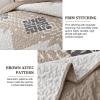 imageDintszyayue Boho Quilt Set King Size 3 Pieces Aztec Texture Bedspread Coverlet Set Bohemian Quilt Bedding Set Microfiber Lightweight Bed Cover for All Seasons Terracotta 90quot103quotKhaki Brown