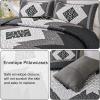 imageDintszyayue Boho Quilt Set King Size 3 Pieces Aztec Texture Bedspread Coverlet Set Bohemian Quilt Bedding Set Microfiber Lightweight Bed Cover for All Seasons Terracotta 90quot103quotBlack Grey
