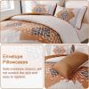 imageDintszyayue Boho Quilt Set King Size 3 Pieces Aztec Texture Bedspread Coverlet Set Bohemian Quilt Bedding Set Microfiber Lightweight Bed Cover for All Seasons Terracotta 90quot103quotTerracotta