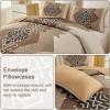 imageDintszyayue Boho Quilt Set King Size 3 Pieces Aztec Texture Bedspread Coverlet Set Bohemian Quilt Bedding Set Microfiber Lightweight Bed Cover for All Seasons Terracotta 90quot103quotBrown