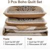 imageDintszyayue Boho Quilt Set King Size 3 Pieces Aztec Texture Bedspread Coverlet Set Bohemian Quilt Bedding Set Microfiber Lightweight Bed Cover for All Seasons Terracotta 90quot103quotBrown