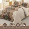 imageDintszyayue Boho Quilt Set King Size 3 Pieces Aztec Texture Bedspread Coverlet Set Bohemian Quilt Bedding Set Microfiber Lightweight Bed Cover for All Seasons Terracotta 90quot103quotBrown