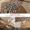 imageDintszyayue Boho Quilt Set King Size 3 Pieces Aztec Texture Bedspread Coverlet Set Bohemian Quilt Bedding Set Microfiber Lightweight Bed Cover for All Seasons Terracotta 90quot103quotBrown