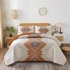 imageDintszyayue Boho Quilt Set King Size 3 Pieces Aztec Texture Bedspread Coverlet Set Bohemian Quilt Bedding Set Microfiber Lightweight Bed Cover for All Seasons Terracotta 90quot103quotTerracotta