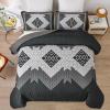 imageDintszyayue Boho Quilt Set King Size 3 Pieces Aztec Texture Bedspread Coverlet Set Bohemian Quilt Bedding Set Microfiber Lightweight Bed Cover for All Seasons Terracotta 90quot103quotBlack Grey