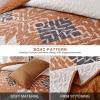 imageDintszyayue Boho Quilt Set King Size 3 Pieces Aztec Texture Bedspread Coverlet Set Bohemian Quilt Bedding Set Microfiber Lightweight Bed Cover for All Seasons Terracotta 90quot103quotTerracotta