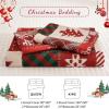 imageDintszyayue Green Christmas Duvet Cover Queen Size 3 Pieces Nutcracker Christmas Trees Reversible Comforter Cover with Zipper Closure New Year Holiday Bedding Set Decorative Not ComforterRed