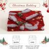 imageDintszyayue Green Christmas Duvet Cover Queen Size 3 Pieces Nutcracker Christmas Trees Reversible Comforter Cover with Zipper Closure New Year Holiday Bedding Set Decorative Not ComforterRed5d
