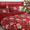 imageDintszyayue Green Christmas Duvet Cover Queen Size 3 Pieces Nutcracker Christmas Trees Reversible Comforter Cover with Zipper Closure New Year Holiday Bedding Set Decorative Not ComforterRed5d