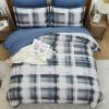 imageDintszyayue King Plaid Comforter Set 7 Pieces Bed in a Bag Blue Bedding Set Soft Lightweight Bed Comforter Set Cozy Microfiber Bed Set for All Season with SheetsPillowcases ampamp ShamsBlue