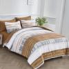 imageDintszyayue King Size Stripe Gradient Brown Patchwork Comforter Set 7 Piece Bed in a Bag Boho Bedding Set with SheetsPillowcases ampamp Shams Reversible Soft Microfiber Comforter