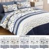 imageDintszyayue Queen Comforter Set 7 Pieces Blue Boho Comforter for Queen Bed Leaves Botanical Bed in a Bag Soft Microfiber Bird Bedding Set with Pillowcases Flat Sheet Fitted Sheet Pillow ShamsBlue