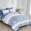 imageDintszyayue Queen Size Stripe Blue Gradient Comforter Set 7 Pieces Bed in a Bag Boho Patchwork Bedding Set with SheetsPillowcases ampamp Shams Reversible Soft Microfiber Comforter