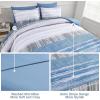 imageDintszyayue Queen Size Stripe Blue Gradient Comforter Set 7 Pieces Bed in a Bag Boho Patchwork Bedding Set with SheetsPillowcases ampamp Shams Reversible Soft Microfiber Comforter