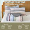 imageDintszyayue Quilt Queen Size Khaki Grey 3 Pieces Boho Striped Bedspread Bedding for Queen Size Bed Soft Lightweight Microfiber Bohemian Coverlet Set for All Season Quilts with 2 PillowcasesSage Grey