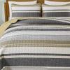 imageDintszyayue Quilt Queen Size Khaki Grey 3 Pieces Boho Striped Bedspread Bedding for Queen Size Bed Soft Lightweight Microfiber Bohemian Coverlet Set for All Season Quilts with 2 PillowcasesBrown Grey