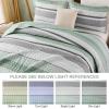 imageDintszyayue Quilt Queen Size Khaki Grey 3 Pieces Boho Striped Bedspread Bedding for Queen Size Bed Soft Lightweight Microfiber Bohemian Coverlet Set for All Season Quilts with 2 PillowcasesSage Green