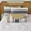 imageDintszyayue Quilt Queen Size Khaki Grey 3 Pieces Boho Striped Bedspread Bedding for Queen Size Bed Soft Lightweight Microfiber Bohemian Coverlet Set for All Season Quilts with 2 PillowcasesBrown Grey