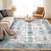 imageDintszyayue Area Rug 4x6 Washable Rugs Beige Boho Soft NonSlip Faux Wool Vintage Rug for Living Room Bedroom Rug Dining Room Farmhouse Beige 4x6Blue