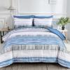 imageDintszyayue Blue King Size Stripe Gradient Comforter Set 7 Pieces Bed in a Bag Bohemian Patchwork Bedding Set with SheetsPillowcases ampamp Shams Reversible Soft Microfiber Comforter