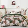 imageDintszyayue Green Christmas Duvet Cover Queen Size 3 Pieces Nutcracker Christmas Trees Reversible Comforter Cover with Zipper Closure New Year Holiday Bedding Set Decorative Not ComforterGreen