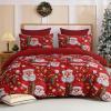 imageDintszyayue Green Christmas Duvet Cover Queen Size 3 Pieces Nutcracker Christmas Trees Reversible Comforter Cover with Zipper Closure New Year Holiday Bedding Set Decorative Not ComforterRed5d