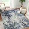 image4x6 Area Rugs Washable Modern Soft Non Slip Distressed Under Dining Table Living Room Area Rug BlackBlue
